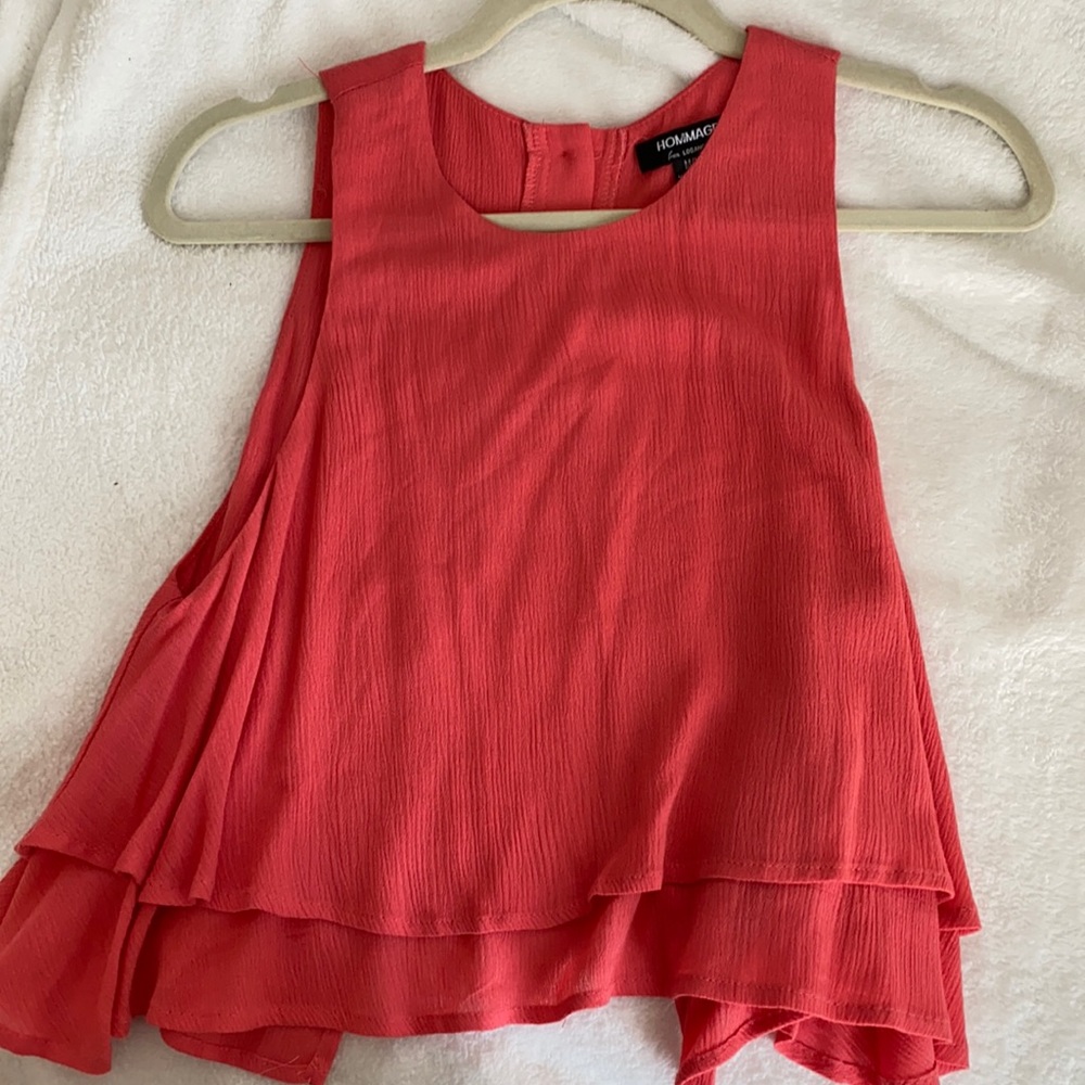 Bright pink tank top with open back